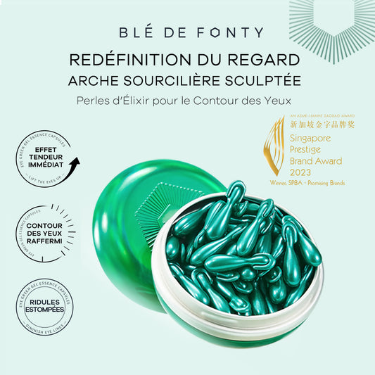 Perles d’Élixir de Jeunesse Anti-rides pour le Contour des Yeux Blé de Fonty