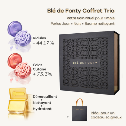 Blé de Fonty Lux Coffret Trio — Perles Jour & Nuit + Baume nettoyant skincare Blé de Fonty
